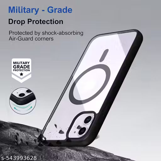 Apple iPhone 11 back cover (Transparent white cover) Magfit Cover for iPhone 11 (Free Size) Mag-Safe Wireless Charging | Designed with Magnetic Lock Shockproof Phone Bumper, Transparent Back Case