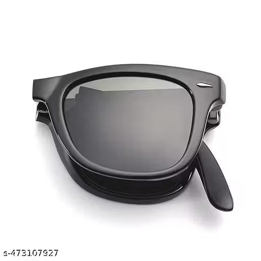 Sky Wing Eyesace® Latest Fashionable Modern UV Protected Sunglasses (Free Size) For (Men & Women) Black Folding | Sunglasses for Men | Wayfarer | Free Size | Wayfarer Mini Folding Sunglasses FOLDING WAYFARERS SUNGLASSES(pack of 1}