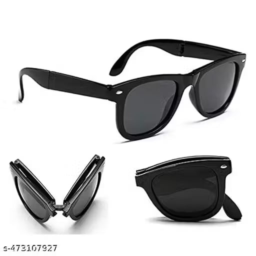 Sky Wing Eyesace® Latest Fashionable Modern UV Protected Sunglasses (Free Size) For (Men & Women) Black Folding | Sunglasses for Men | Wayfarer | Free Size | Wayfarer Mini Folding Sunglasses FOLDING WAYFARERS SUNGLASSES(pack of 1}