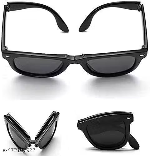 Sky Wing Eyesace® Latest Fashionable Modern UV Protected Sunglasses (Free Size) For (Men & Women) Black Folding | Sunglasses for Men | Wayfarer | Free Size | Wayfarer Mini Folding Sunglasses FOLDING WAYFARERS SUNGLASSES(pack of 1}