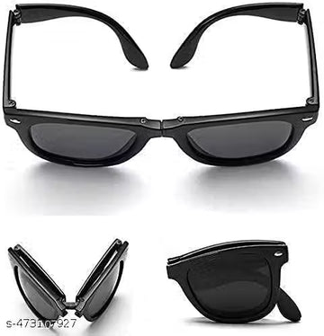 Sky Wing Eyesace® Latest Fashionable Modern UV Protected Sunglasses (Free Size) For (Men & Women) Black Folding | Sunglasses for Men | Wayfarer | Free Size | Wayfarer Mini Folding Sunglasses FOLDING WAYFARERS SUNGLASSES(pack of 1}